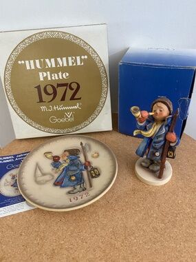 Vintage Goebel HUMMEL Annual Plate ©1972 and matching Figurine (W. Germany)